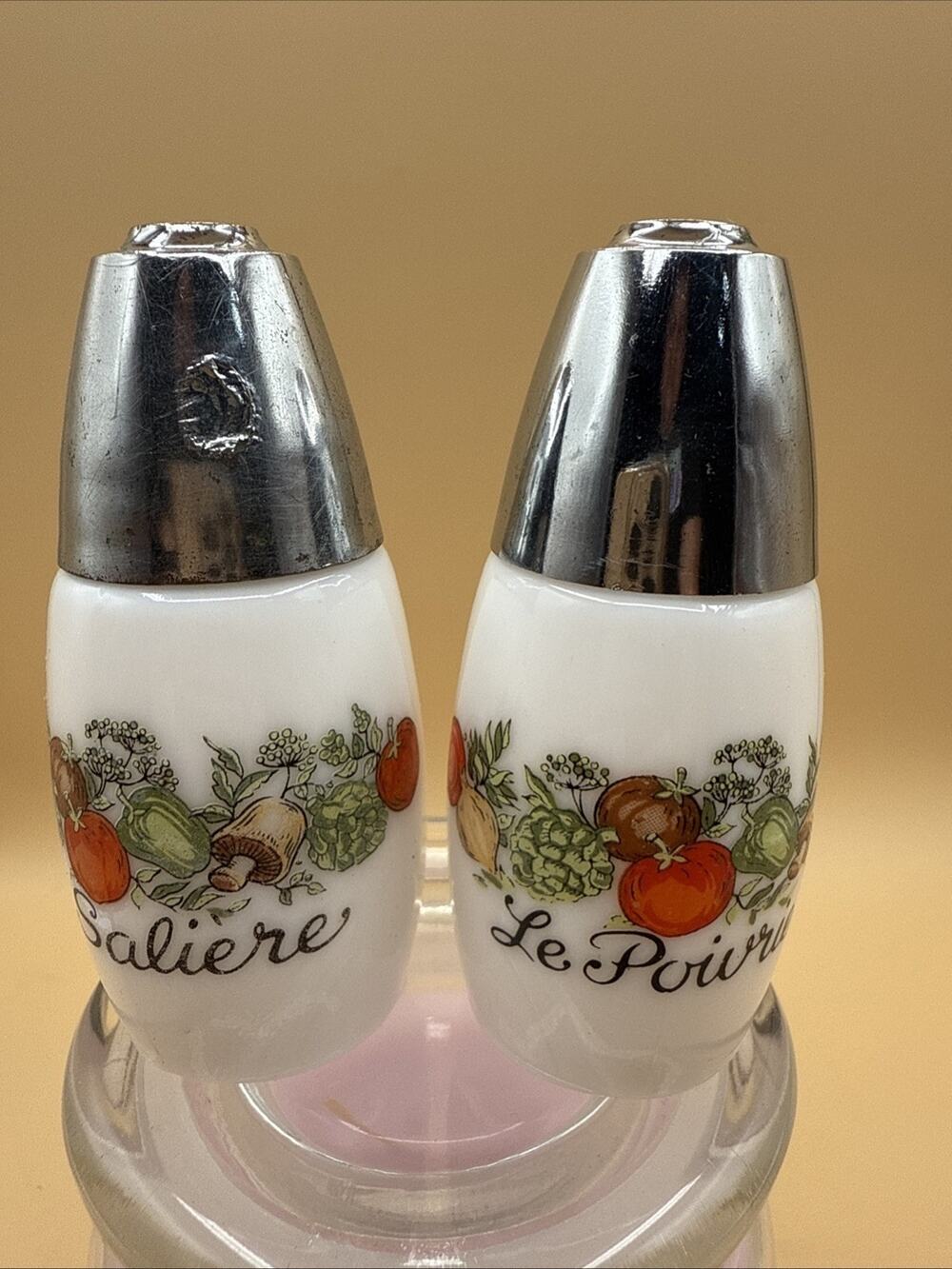 VTG Westinghouse, Gamco, Spice of Life Salt & Pepper Shakers, White Milk Glass